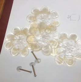 3 Rosette di ricambio trasparenti con oro