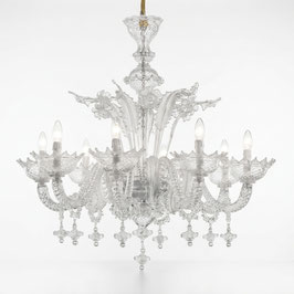 Lampadario Murano Bellini 8 luci cristallo