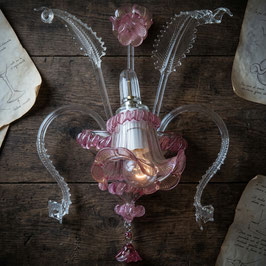 Appliques da parete Clementi cristallo trasparente e Rosa