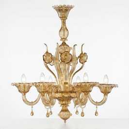 Lampadario Murano Miss Visone Ambra Moka