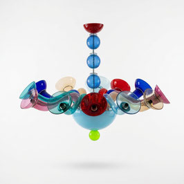 Pierrot lampadario di Murano multicolore moderno