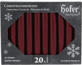 Christmas Candles, non drip, metallic bordeaux