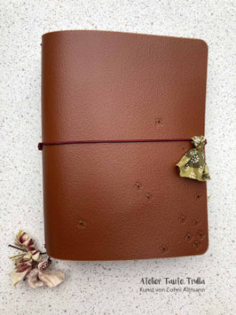 braunes Traveler's Notebook "Blümchen"