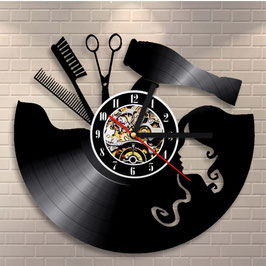 Schallplatten Vinyl Wanduhr Frisseur