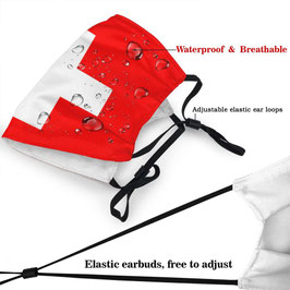 Rote Schutzmaske Schweizerflagge inkl.5 Kohle-Filter