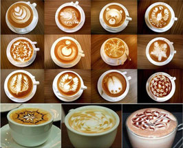 16 Stk. Cappuccino Schablonen mit Muster