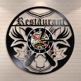 Restaurant Schallplatten Vinyl Wanduhr