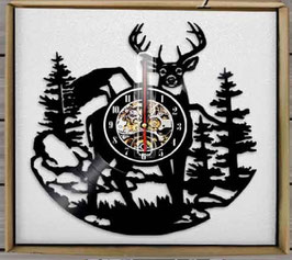 Schallplatten Vinyl Wanduhr Reh - Wald Jäger