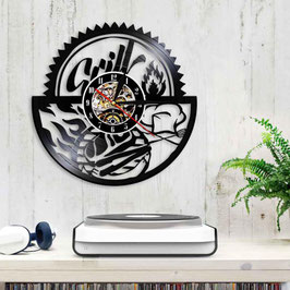 Schallplatten Vinyl Wanduhr Grill