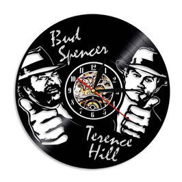 Schallplatten Vinyl Wanduhr Bud und Terence