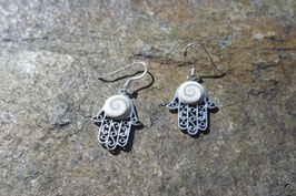 Hamsa Earrings with Shiva Eyes