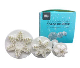 Set 3 cortadores copos nieve Azucren 1341