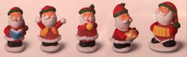 Mini decoraciones azúcar Papá Noel pack de 5uds