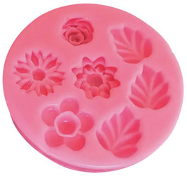 Molde flores y hojas de silicona 2098