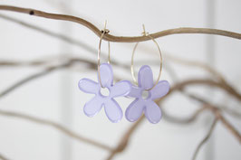 Creolen mit Blüten Violett