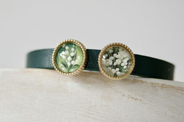 Lederarmband Grün Maiglöckchen