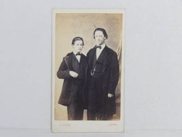 Photographie ancienne portrait de deux hommes années 1800 / Antique photograph of two men 1800s