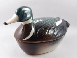 Terrine vintage en céramique Michel Caugant, forme canard / Vintage Michel Caugant's ceramic tureen, shape of a duck