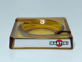 Cendrier Martini en verre fumé / Brown glass Martini ashtray