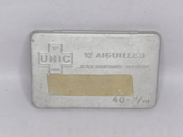 Boite métal ancienne pour aiguilles médicales Unic  / Old Unic medical needle tin