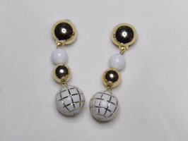 Boucles d'oreilles clip vintage pendantes / Vintage pendant clip earrings