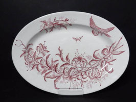 Grand plat oval Boch Frères modèle Flora / Large Boch Frères oval plate model Flora