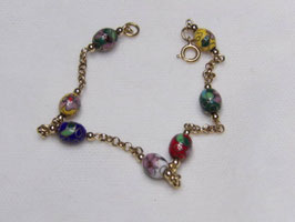 Bracelet perles émaillées multicolores / Multicoloured enamelled pearl bracelet
