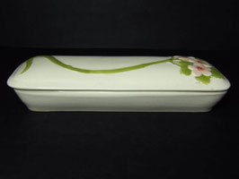 Boite à peigne barbotine Sarreguemines / Sarreguemines majolica comb box