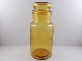 Bocal en verre orangé vintage Coop / Vintage orange glass jar from Coop