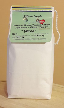 Farina di Grano Tenero Antico VERNA "Tipo2" (semintegrale) MACINATO A PIETRA
