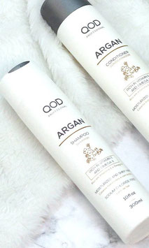 QOD Argan Shampoo und Conditioner Friseur Qualität mit Keratin Geschmeidigkeit & Glanz für geschädigtes Haar, Pflege nach Haarglättung für Damen und Herren