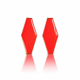 Hexagon Ohrstecker CORAL NEON