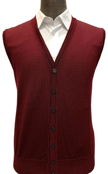 Gilet bottoni merino bordeaux