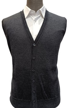 Gilet bottoni merino grigio scuro