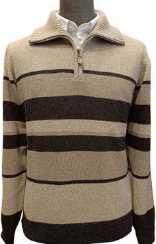 Polo zip Royal Marine 70/30 righe beige