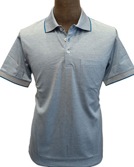 Polo NM Filo Scozia micro-Oxford celeste
