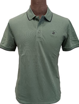 Polo bott. Beverly Hills bordino verde