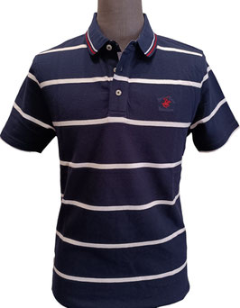 Polo bott. Beverly Hills a righe blu