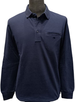 Polo bott. Granchio caldo cotone tasca blu chiaro