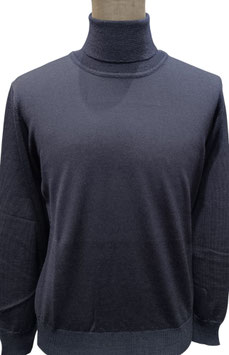 Collo alto merino blu