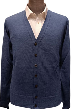 Cardigan bottoni 50% lana merino avion