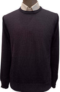 Girocollo merino blu