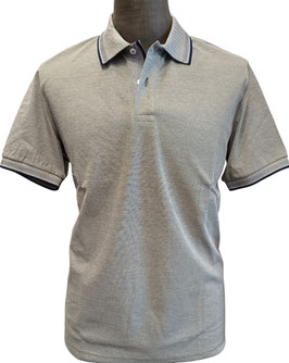 Polo NM Filo Scozia micro-Oxford grigio-verde