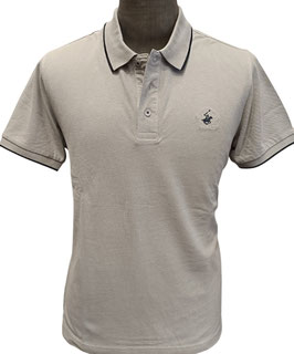 Polo bott. Beverly Hills bordino grigio