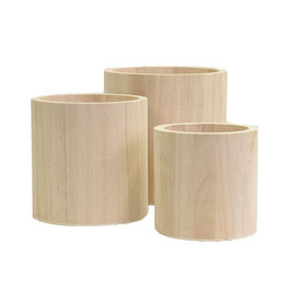 Set 3 houten potjes