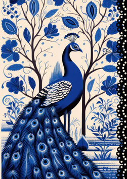 Decoupage - Marley - Blue Peacock
