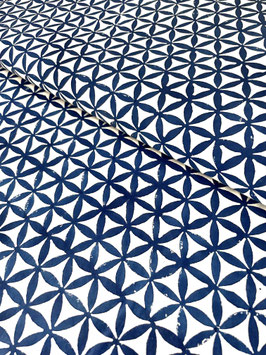 Blockprint Fabric Ava Blue