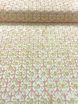 Blockprint Fabric Kyra Coral