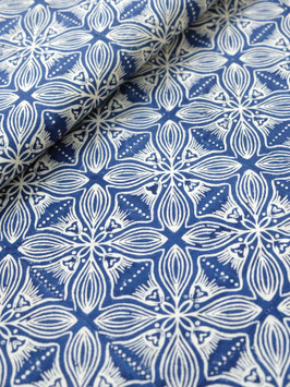 Blockprint Fabric Sara Blue