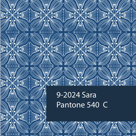 Blockprint Fabric Sara Blue